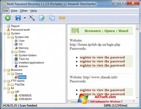 Screenshot Multi Password Recovery Windows 7