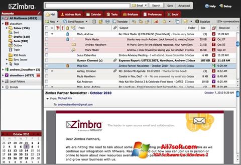 Screenshot Zimbra Desktop Windows 7