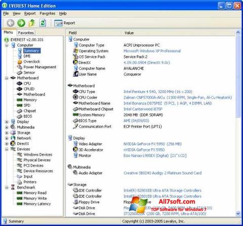 Screenshot EVEREST Windows 7