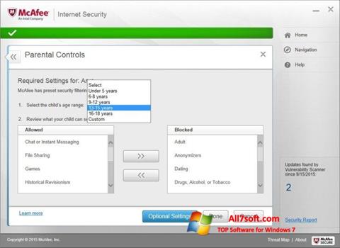 Screenshot McAfee Internet Security Windows 7