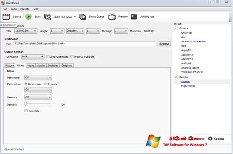 Screenshot HandBrake Windows 7