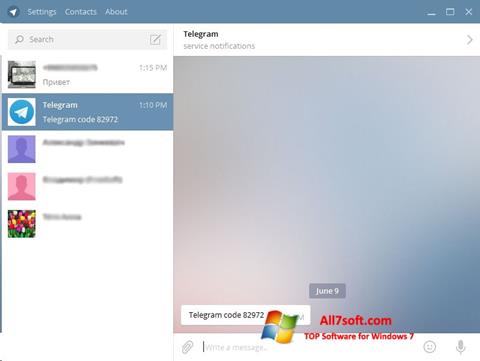 Screenshot Telegram Desktop Windows 7