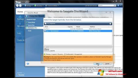 Screenshot Seagate DiscWizard Windows 7