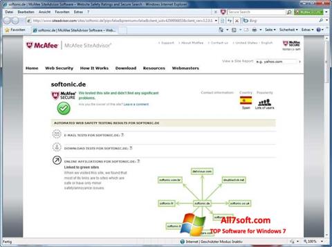 Screenshot McAfee SiteAdvisor Windows 7