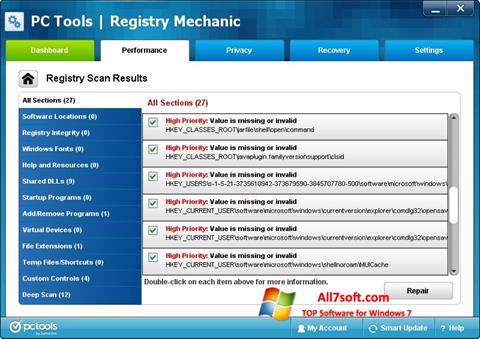 Screenshot Registry Mechanic Windows 7