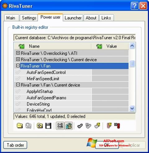 Screenshot RivaTuner Windows 7