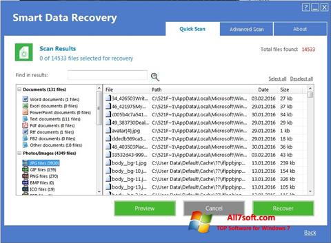 Screenshot Smart Data Recovery Windows 7