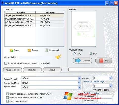 Screenshot PDF to DWG Converter Windows 7